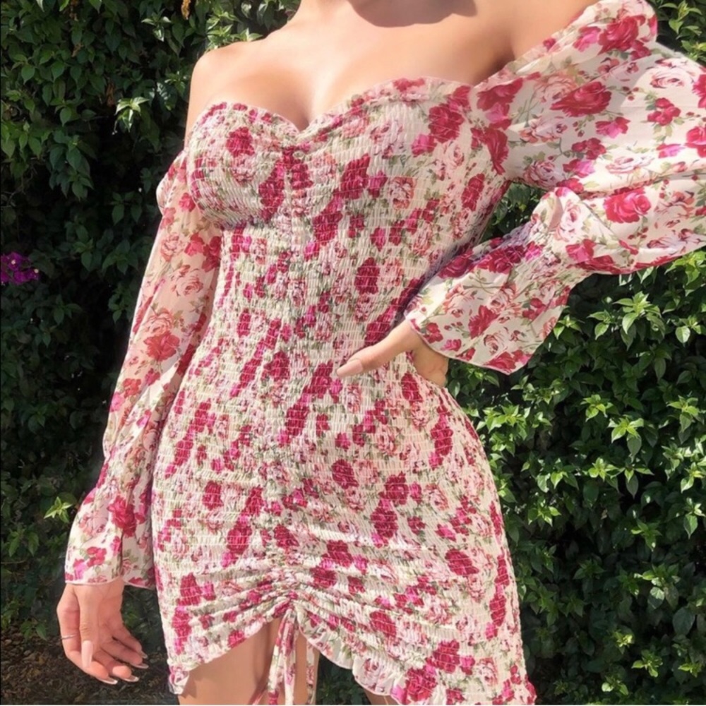 Flowery Pink Dress